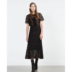 Zara Woman Collection Guipure Lace Top and Skirt